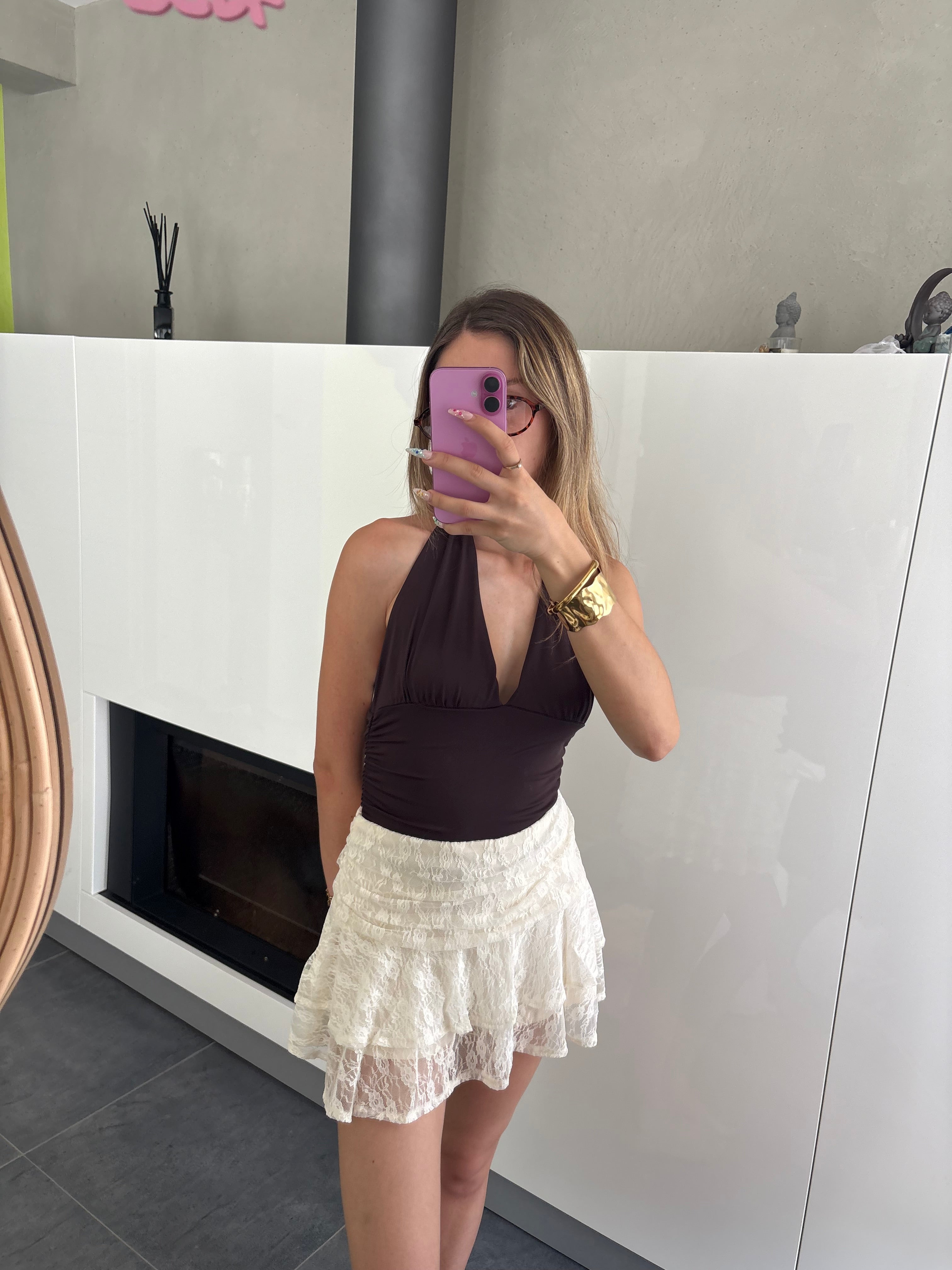 Jupe short dentelle
