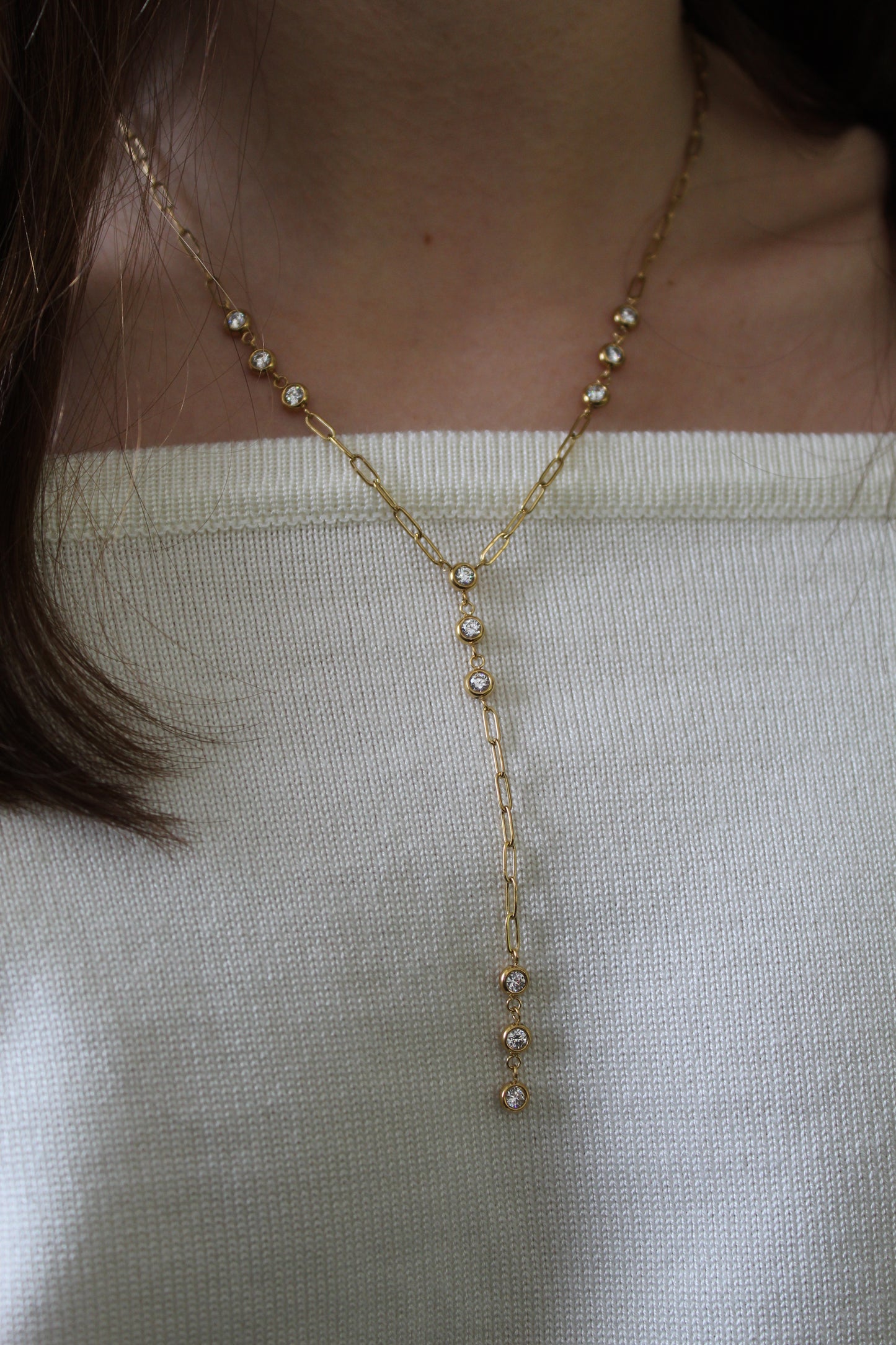 Collier sautoir strass