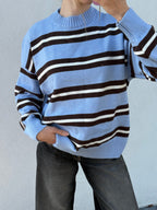 Pull rayé bleu