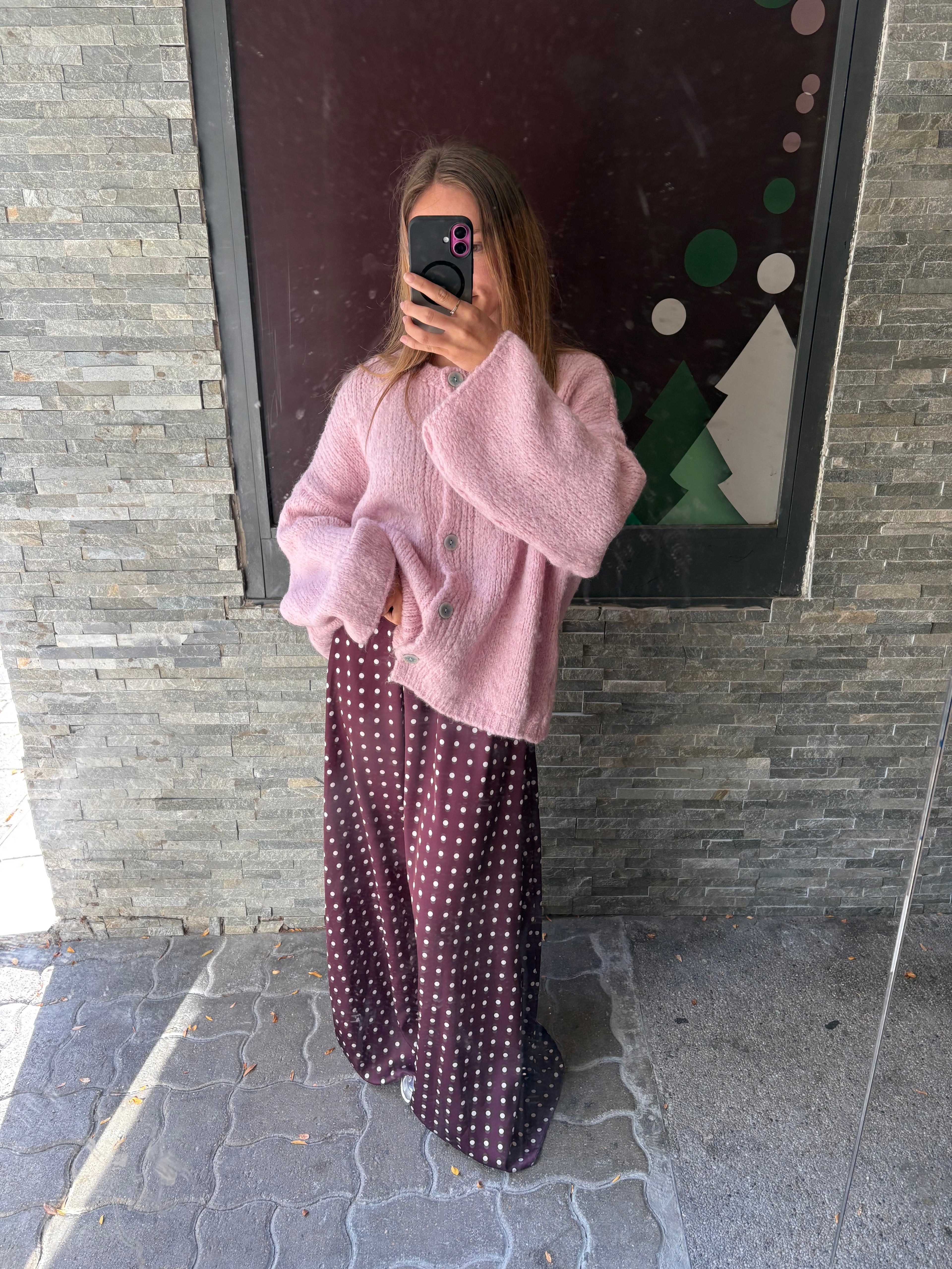 Gilet laine rose