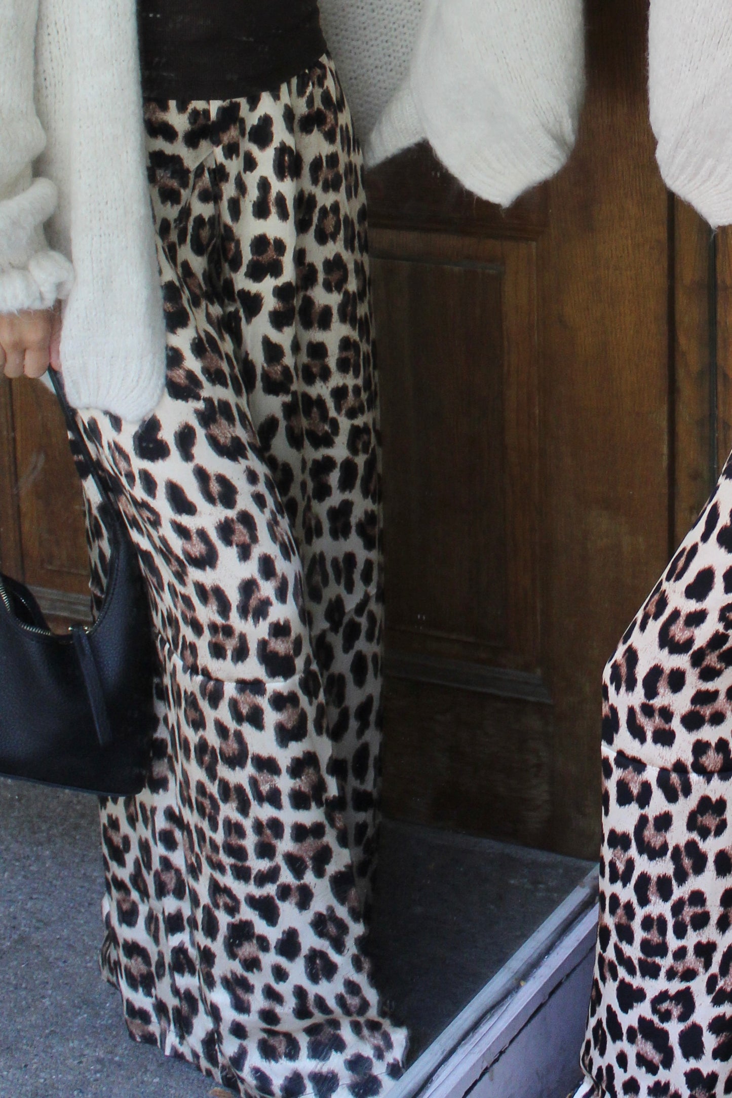 Pantalon léopard satiné