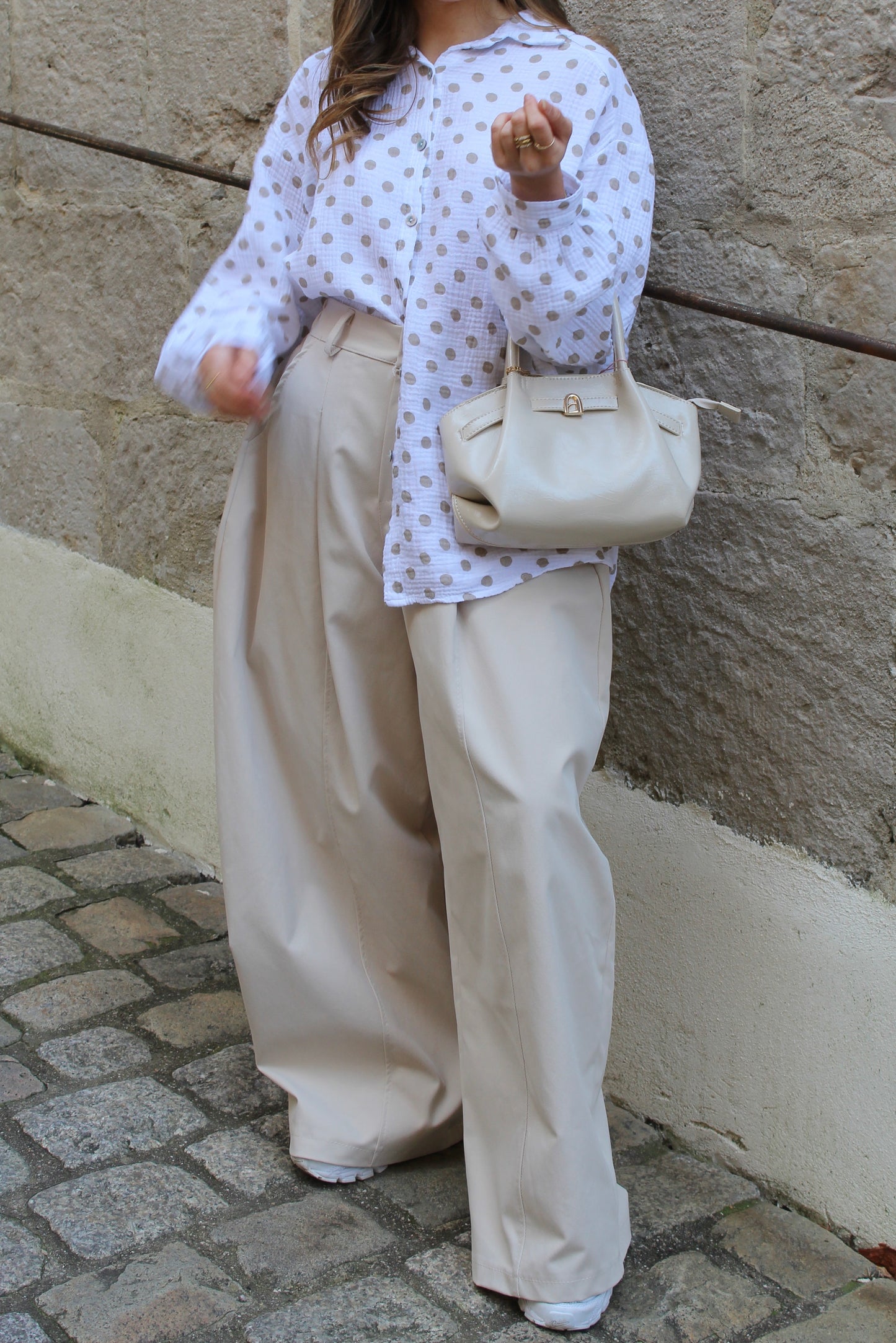 Chemise pois gaze de coton
