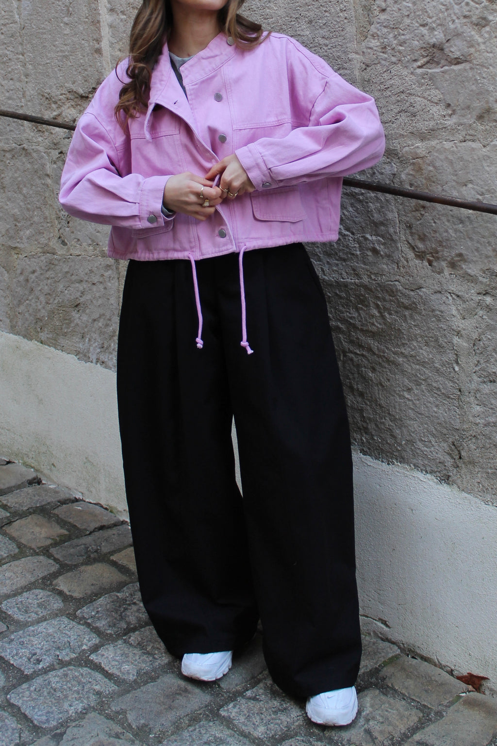 Veste en jean rose