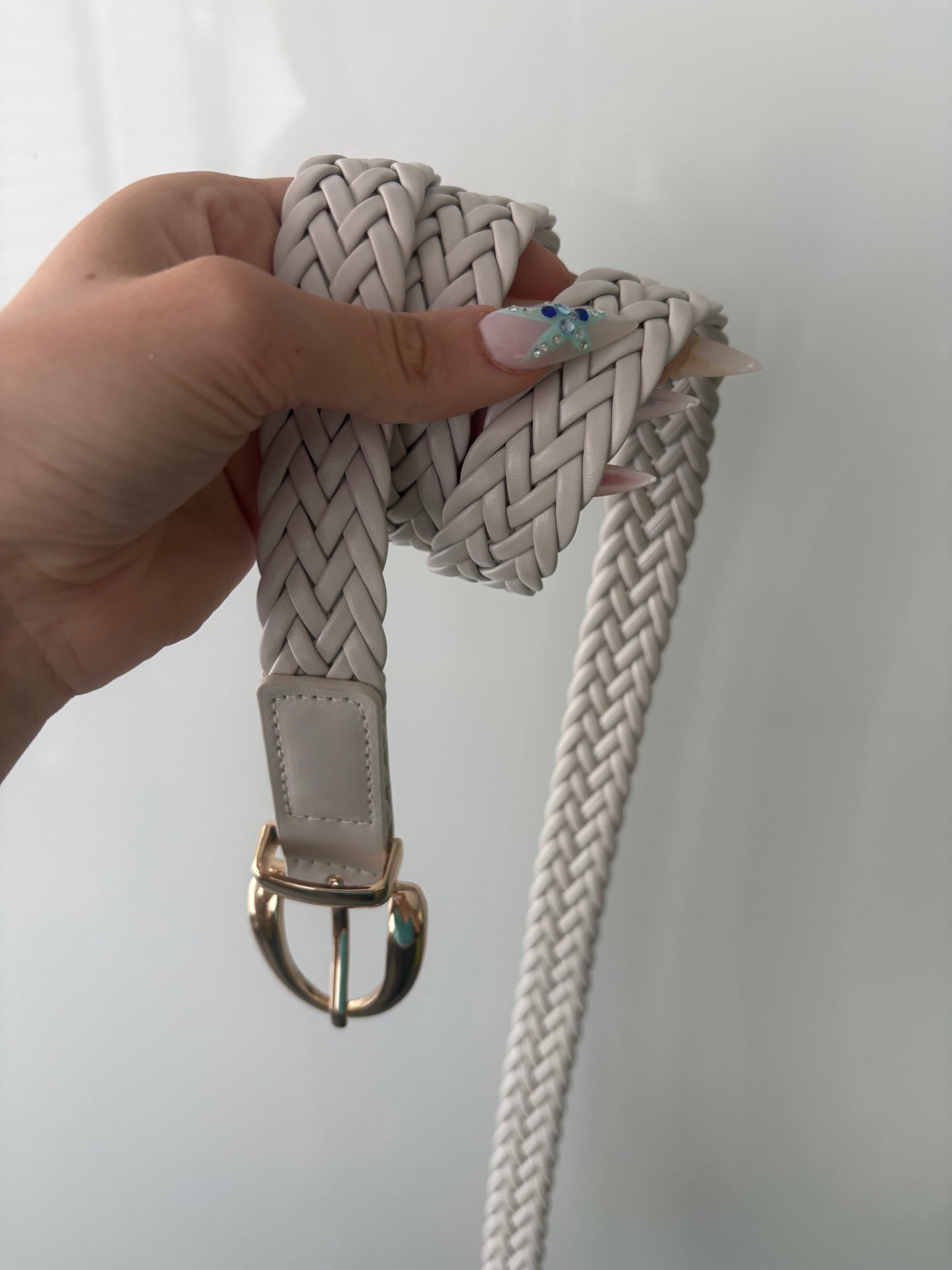 Ceinture tressée beige
