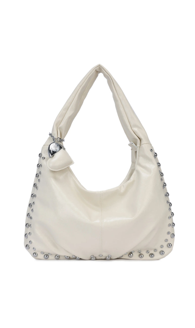 Sac clou argenté - Blanc