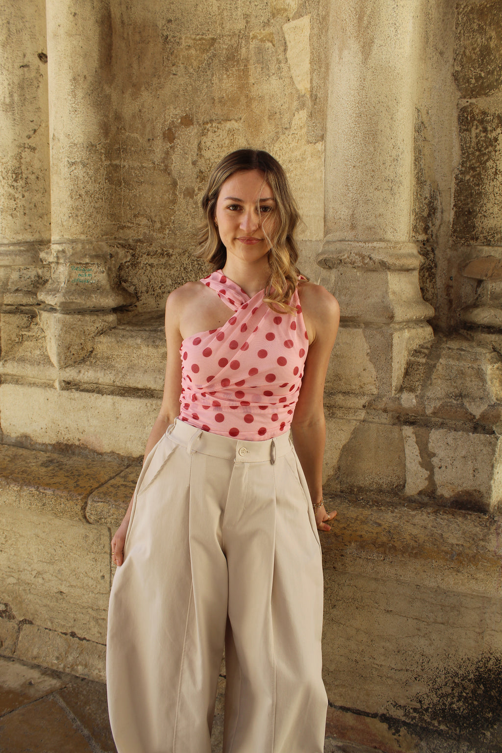 Body pois rose