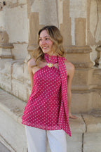 Top à pois rose