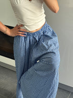 Pantalon carreaux - Bleu roi