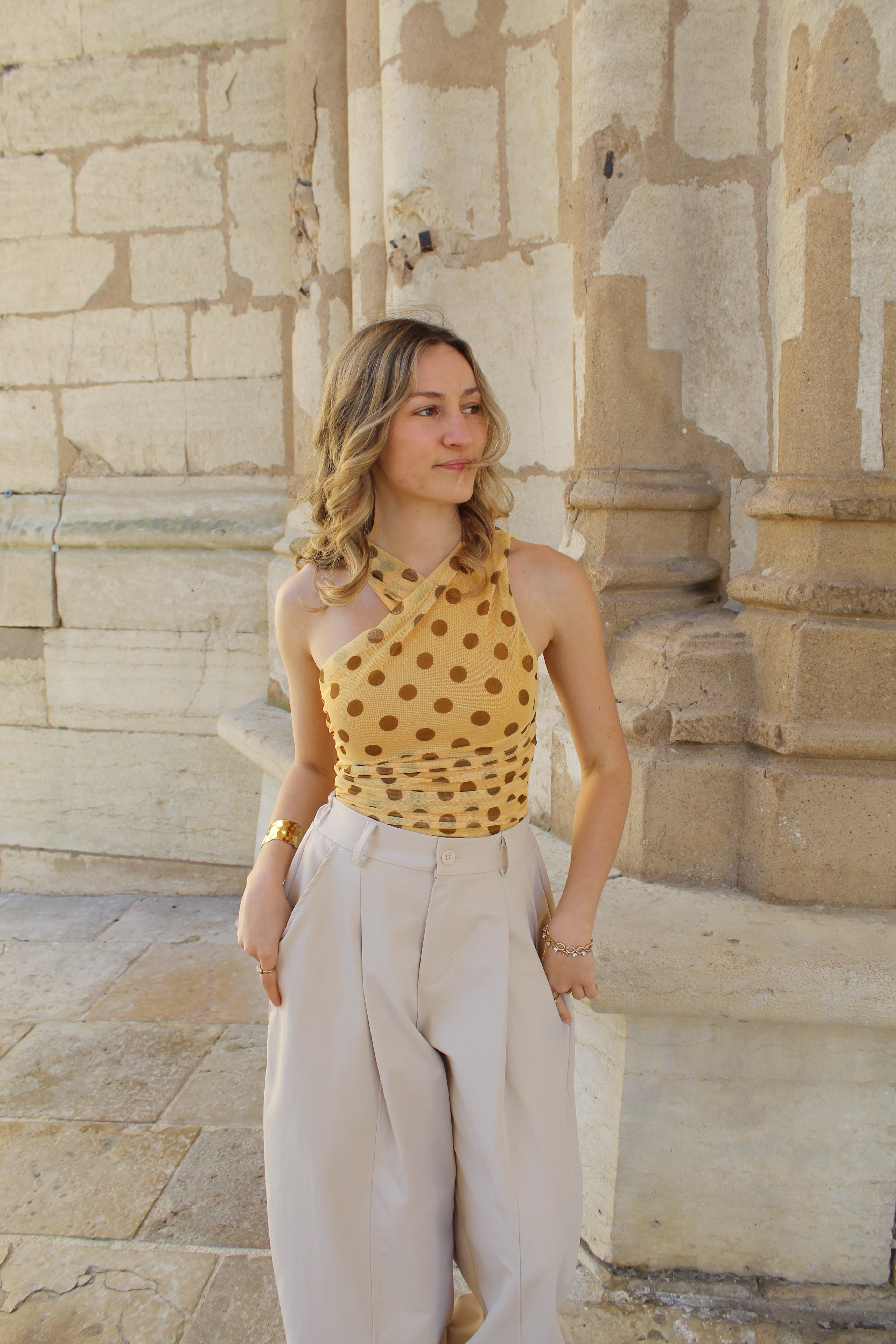 Body pois jaune