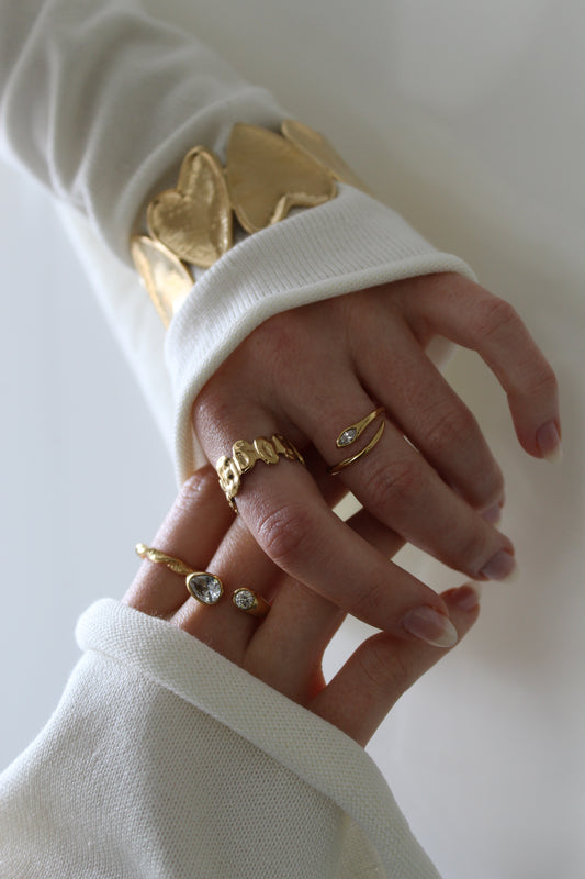 Bague serpent strass