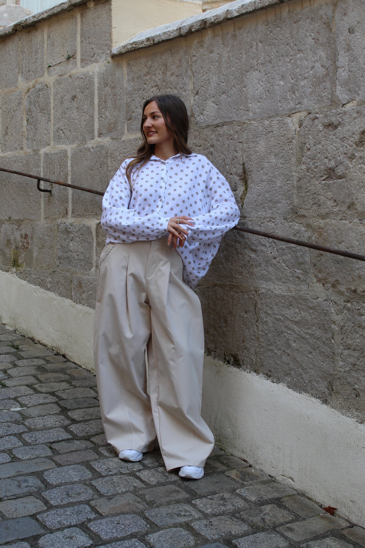 Chemise pois gaze de coton
