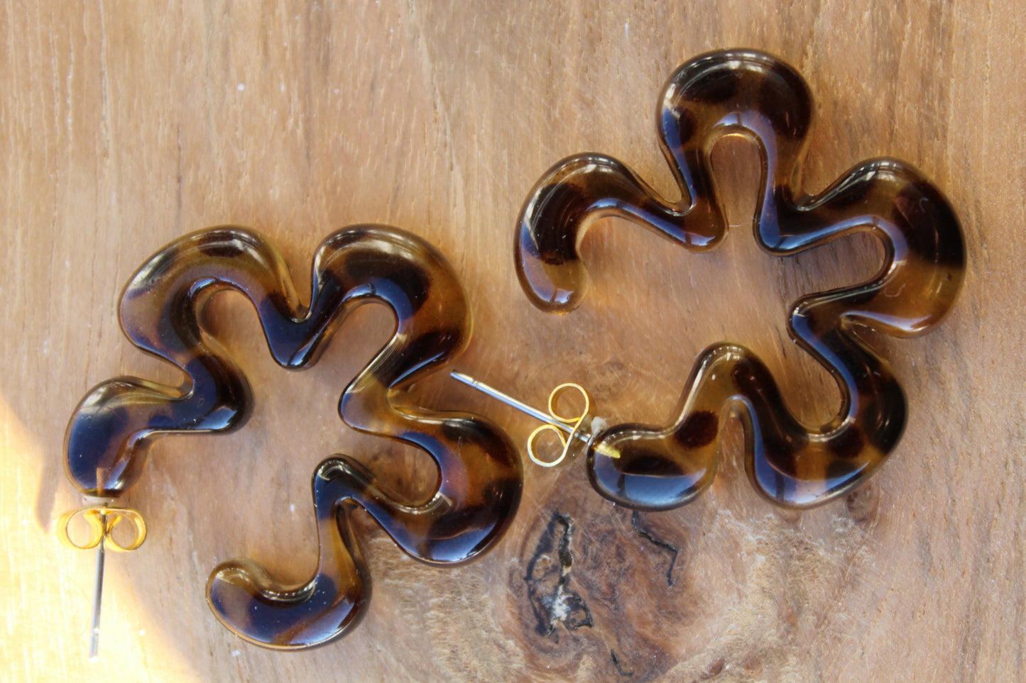 Boucle d’oreilles fleur léopard