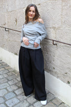 Top manches cloutées - gris