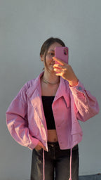 Veste en jean rose