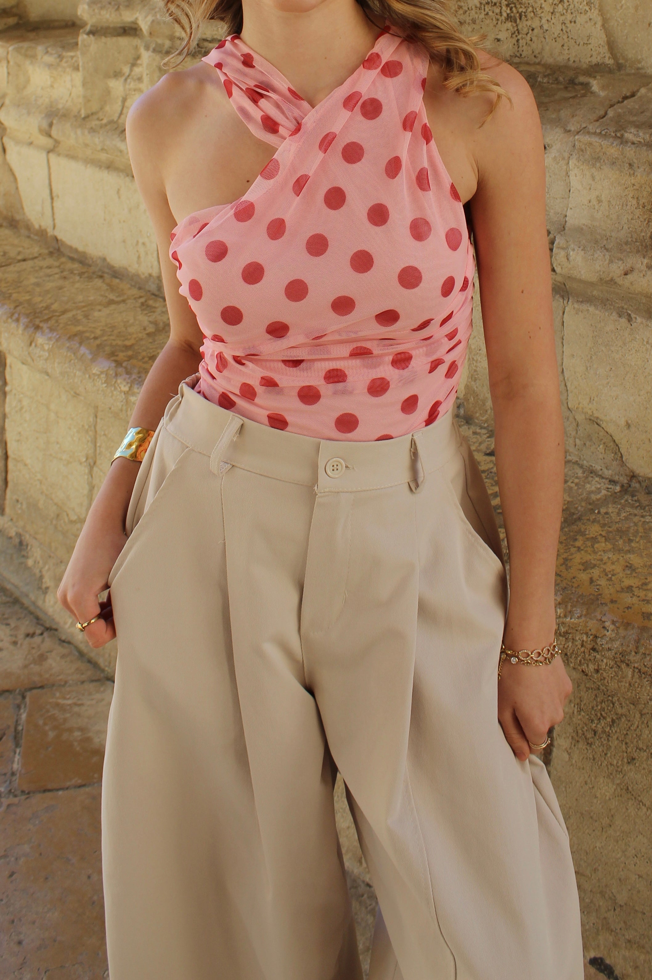 Body pois rose