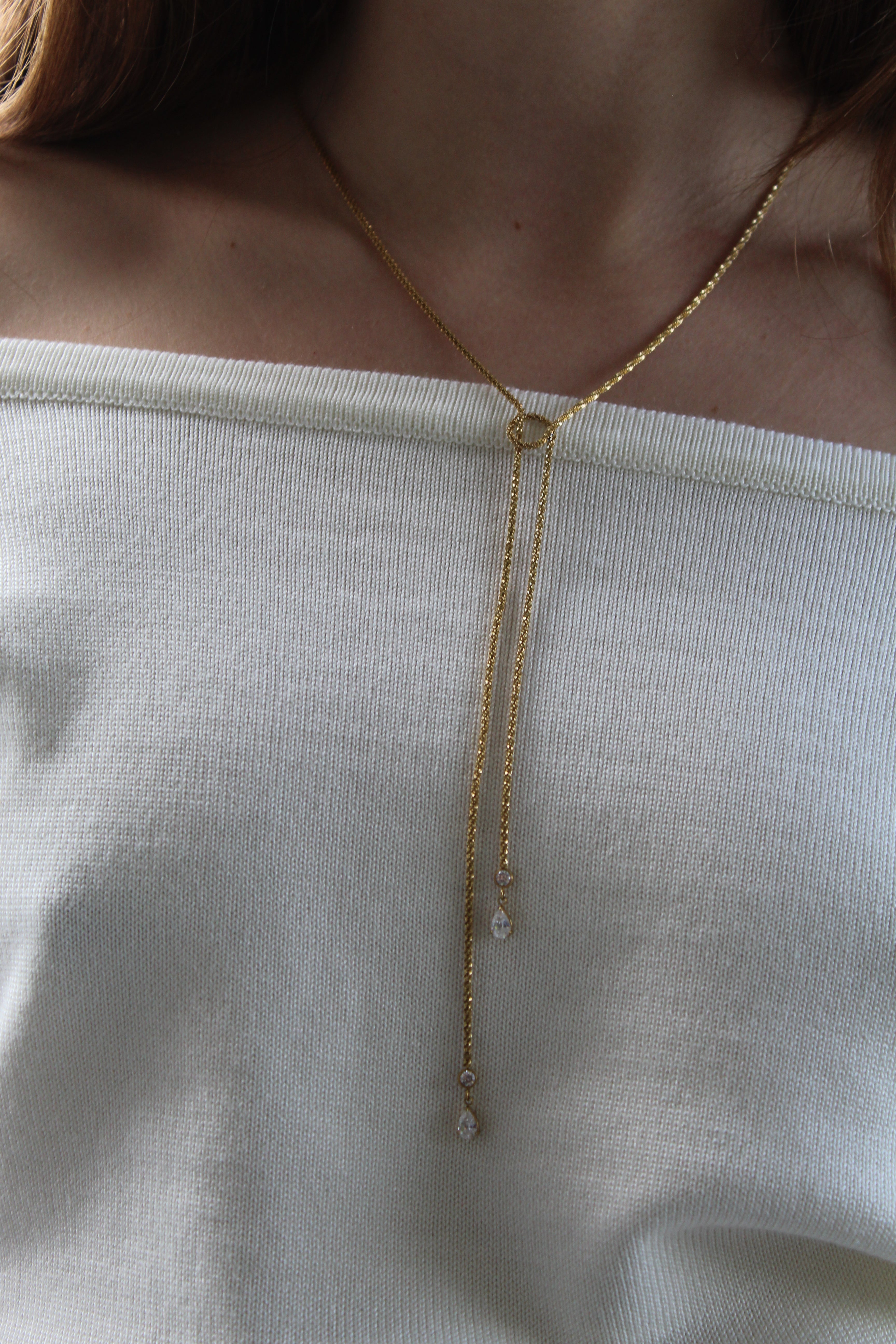 Collier sautoir strass