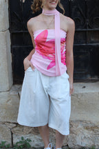 Top bustier fleur