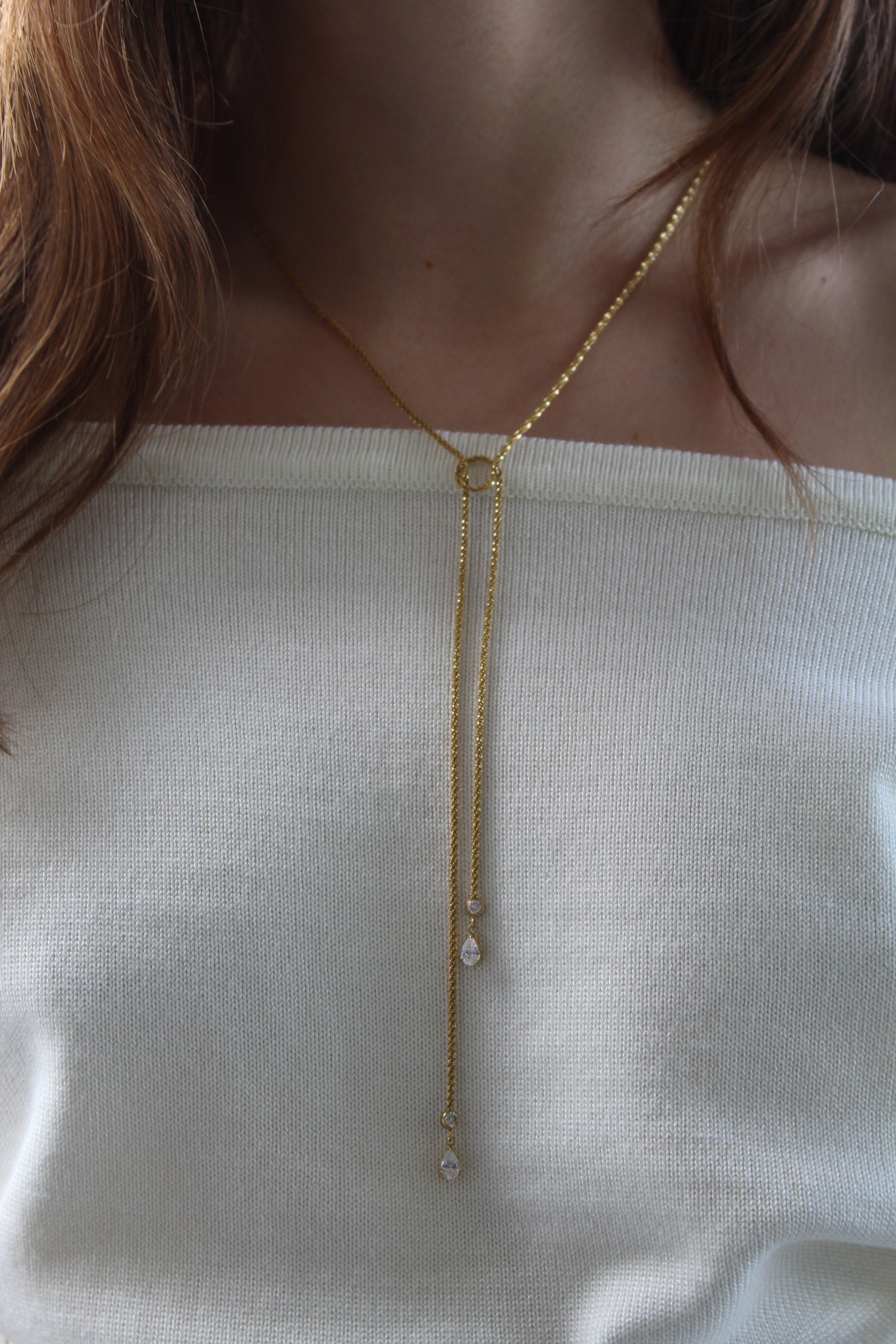 Collier sautoir strass