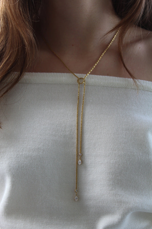 Collier sautoir strass