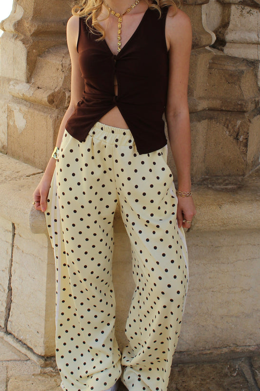 Pantalon à pois jaune