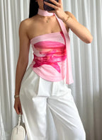 Top bustier fleur